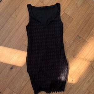 Zara Black Textured Mini Dress